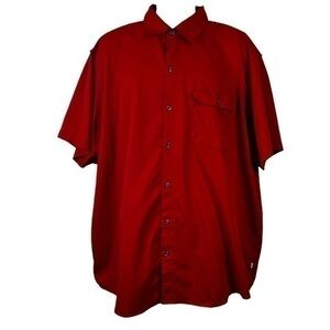 Magellan Mens Casual Shirt button down Red Size 2XL